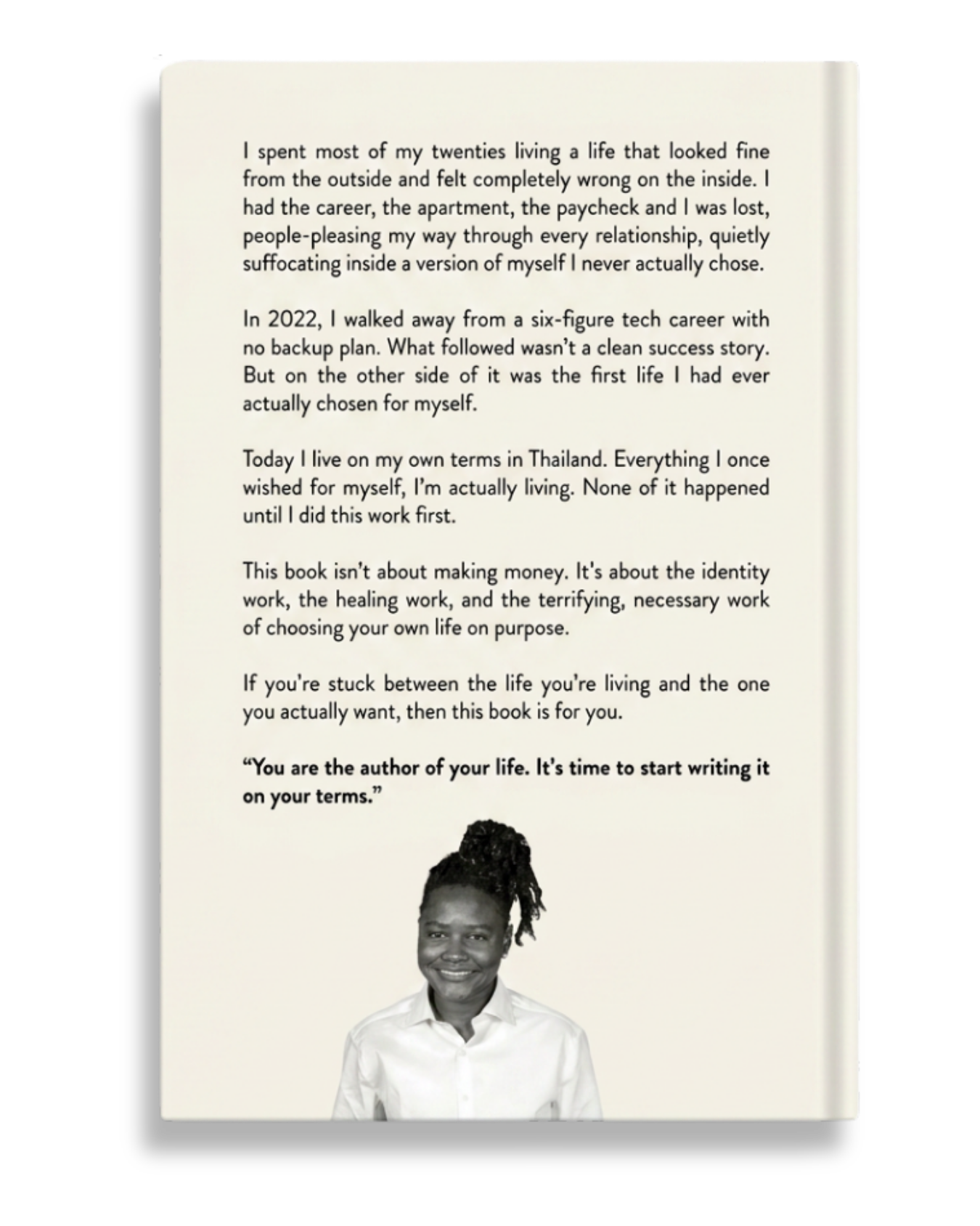 Back cover of 7 Steps to Living Life on Your Terms by Breana Wiggins